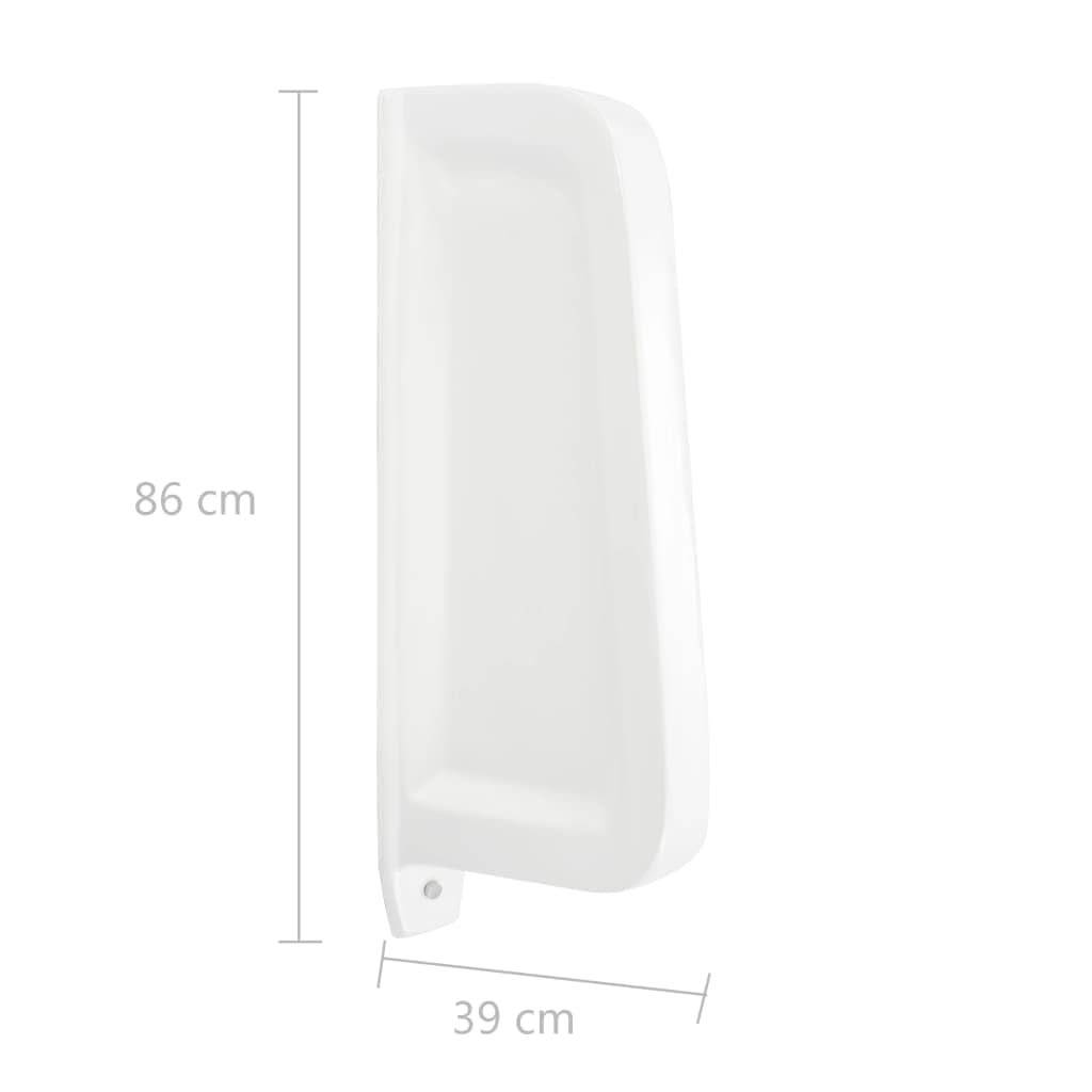 vidaXL Separador de privacidad de urinario de pared cerámica blanco