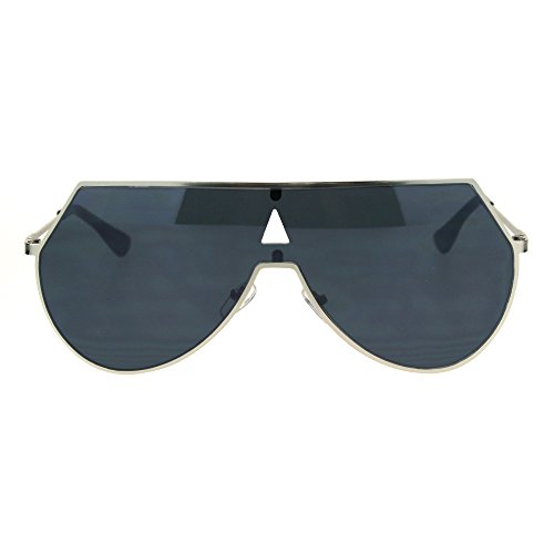 Futuristic Fashion Sunglasses Unisex Shield Aviator Metal Frame UV 4002