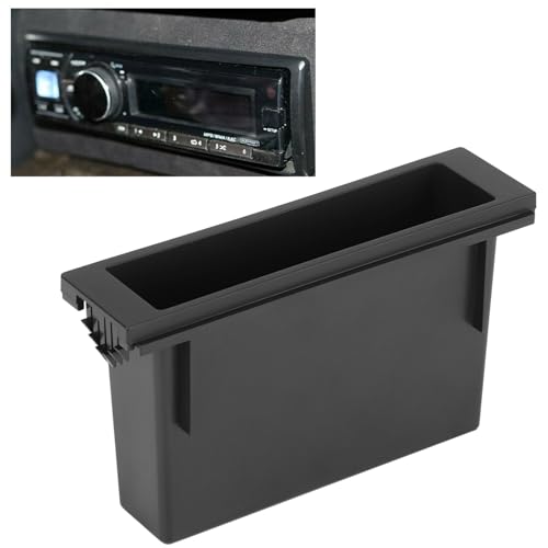 Caja De Almacenamiento 1 DIN Para Salpicadero De Coche - Compatible Con La Mayoría De Modelos, Material ABS, Color Negro
