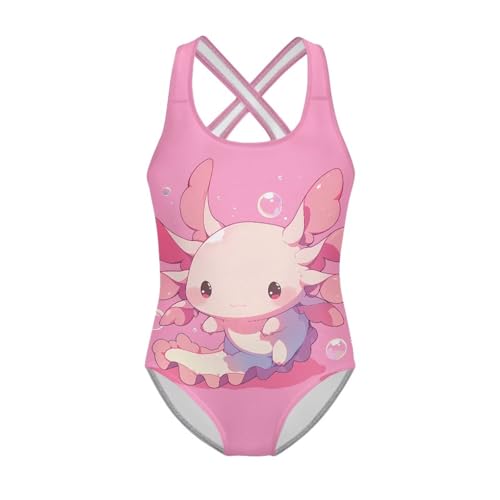 Girls One Piece Swimsuits Quick Dry Beach Swim Bathing Suit Crossback Swimwear for Summer Pool Party 5-14 Years