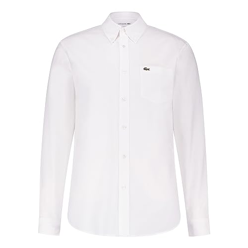 Lacoste-Men S L/S Woven SHIRT-CH1911-00, Blanco, 44 (XL)