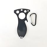  Cucharra Tenedor Multiusos con mini mosquetón para camping, senderismo, trekking, montaña, outdoor