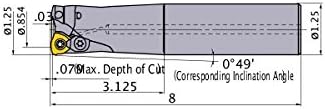 Mitsubishi AJXU09R203SA20M Series AJX Face Milling, Long Shank Type, Right Hand, 3 Carbide Inserts, 20mm Cutting Diameter, 8.000" Length