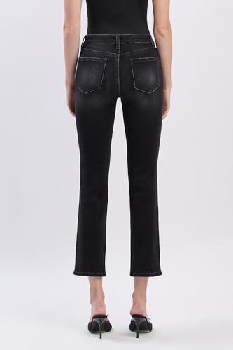 VERVET High Rise Ankle Slim Straight Jeans V3633BK2