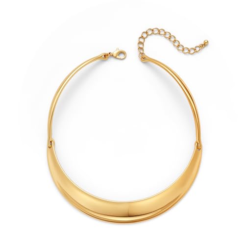 Chunky Gold Choker Collar Necklace for women Trendy Adjustable Gold Choker Necklace Statement Jewelry