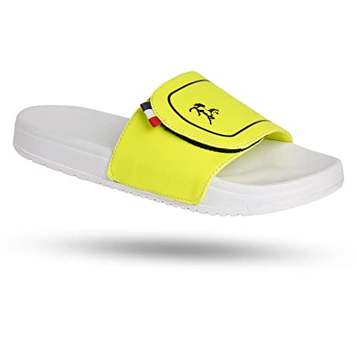 Image of PERY-PAO Mens Stylish Sliders Grey, Sky Blue, Black, White, peach, Neon Green, Olive Green Boys Slippers
