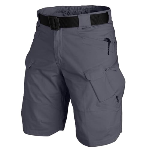 MOKBAY Pantalones Cortos de Trabajo Gris Pantalon Corto Hombre Liso Bermudas Cremallera Bolsillos Vestir Mens Shorts Chino de Trabajo Mis Pedidos Pantalón Hombre Gris 3XL