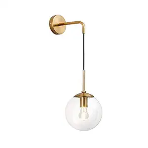 Nauticaz Plug In Electric Globe Brass Wall Light (Antique)