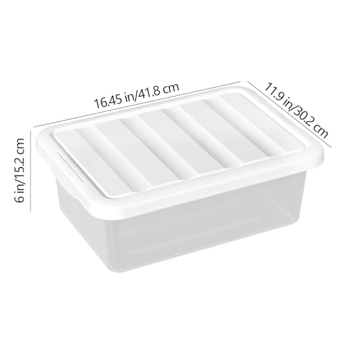 Bac de rangement 14L lot de 2 boîtes transparentes avec couvercle - 3