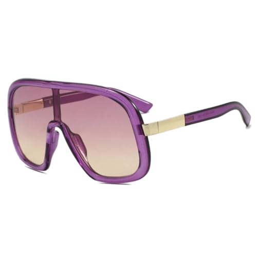 Lunettes de soleil de luxe rose violette UV400 style punk pour le sport