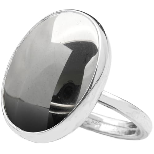 Natural Hematite Ring with 925 Silver
