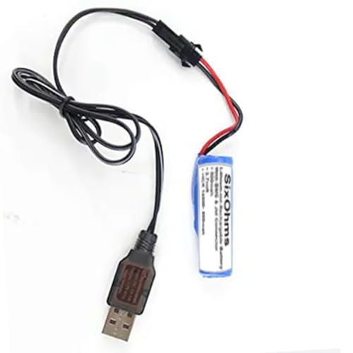 Image of 3.7V 500mAh Rechargeable Battery with SM-2P USB Charger Cable | Lithium Battery Pack for RC Cars, Remote Control Toys, Robot Kits & DIY Projects