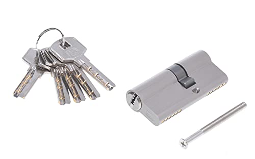 Schließzylinder Profilzylinder 30/40 Nickel inkl. 5 Schlüssel Cover
