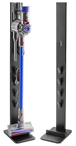 RICOO Support Aspirateur - SH002 Support pour aspirateur- Compatible Dyson V15, V12, V11, V10, V8, V7, V6 - Robuste en Acier et Aluminium, Couleur Noir