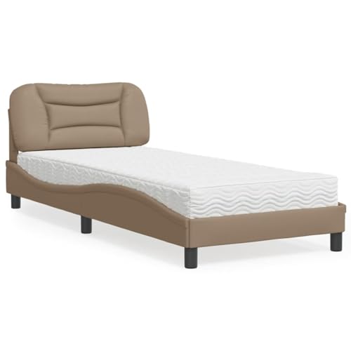 Bett mit Matratze Cappuccino-Braun 90x190 cm Kunstleder Modernes Polsterbett Gästebett für Schlafzimmer Gästehaus3208693 Bett mit Matratze Cappuccino-Braun 90x190 cm Kunstleder Modernes Polsterbett Gästebett für Schlafzimmer Gästehaus3208693