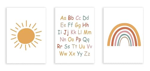 Toile alphabet 40,6 x 61 cm motif soleil pour garçon