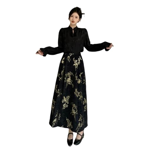 Jupe longue plissée femme en jacquard national au tissage traditionnel