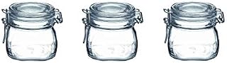 BORMIOLI Rocco Fido Airtight Glass Jars with Clip Lids Set of 3 (560ml)  Small Food Storage Containers/Fermenting Jars  Ideal for Storing, Pickling & Preserving  Premium Food-Grade Glass