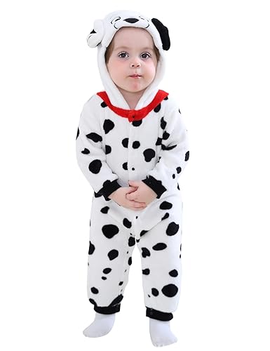 COSLAND Baby Dalmatian Costume Infant Toddler Boy Halloween Animal Hooded Outfits, 18-24 Months