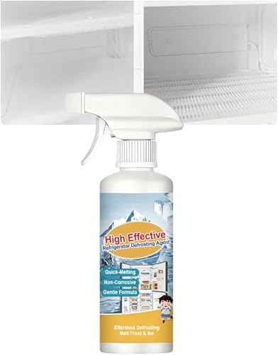 Cmeilau High Effective Refrigerator Defrosting Agent,Multi-Purpose Refrigerator Cleaner Inside,Freezer Defroster, Fridge Freezer De-Icer Spray,Saves Electricity (280ml)