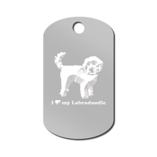 Mister Petlife I Love My Labradoodle Engraved Keychain/GI Tag v2