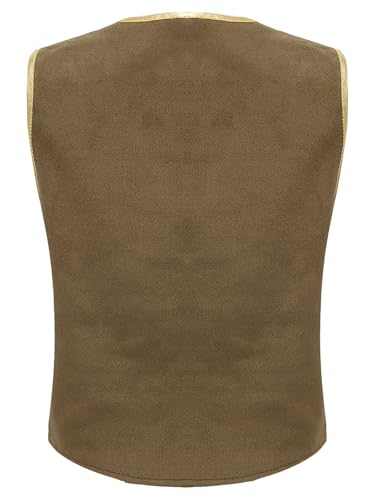 Boys Medieval Renaissance Pirate Vest Victorian Steampunk Viking Waistcoat Kids Halloween Fancy Dress2