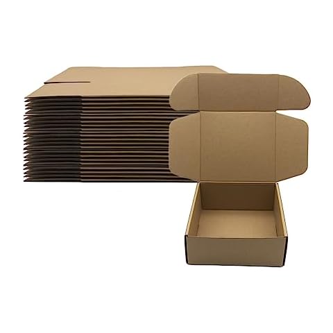 7x6x3 inch Shipping Boxes Pack of 25，Livejun Brown Corrugated Cardboard Box Mailer Boxes for Packaging Small Business Shipping，Boxes for Birthday Wedding Party Gift Giving (7 x 6 x 3) Cover