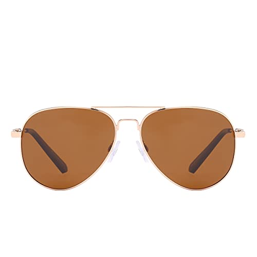 Piranha Charter Gold Aviator Sunglasses for Men with Brown Polarized Lens2