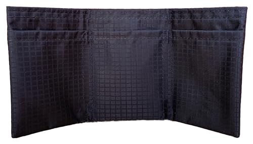 Ultralight Thin Slim Trifold Minimalist Wallet for Men & Women. Vegan. No Animal Products Used. Great For Front Pocket. Ultra-Compact Travel Partner (Black)