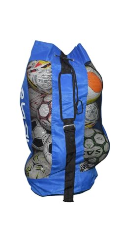 Image of SAS SPORTS Football Carry Bag (10-12 Balls) - 2 Strips -Multi -Color (Blue)