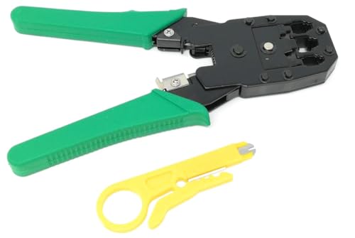 Saraoriginalshop Pinza crimpadora Plug Plugadora Rj45/8P Cat 5 Cat 6 Cables de Red Conexiones Lan Ethernet con Mini pelacables Stripper Cables Telefonos Rj12/6P Rj11/4P Cámaras Ip Telefonos Ip