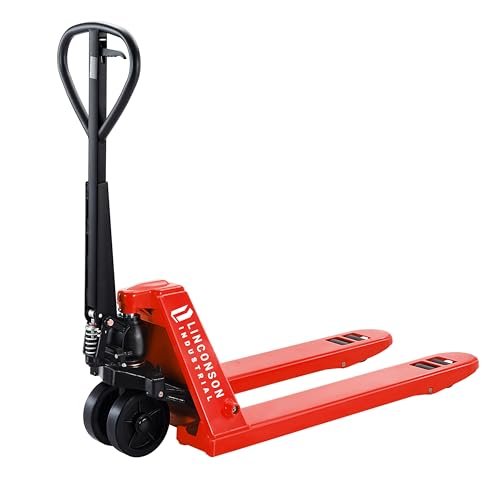 LINCONSON Heavy Duty Hydraulic Steel Manual Pallet Truck - Industrial Grade (48” x 27” (Standard), 5000 KG (11000 lbs))