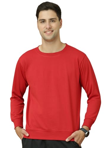Image of Mack Jonney Fleece Regular Fit Solid Round Neck Sweatshirt for Men-MACK639877