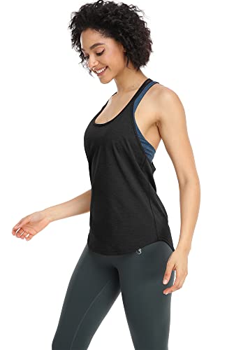 icyzone Workout Tank Tops for Women - Athletic Yoga Tops, T-Back Running Tank Top3