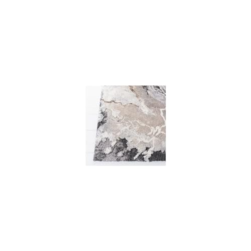 Tapete decorativo moderno 10x14 pies gris y beige miniatura 3