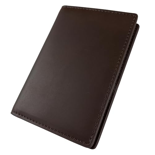 Slim Minimalist Credit Card Holder - Crazy Horse PU Leather Bifold RFID Blocking Wallet for Men & Women