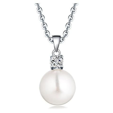 JO WISDOM 925 Sterling Silver Freshwater Cultured Pearl Pendant Necklace Jewelry for Women Cover