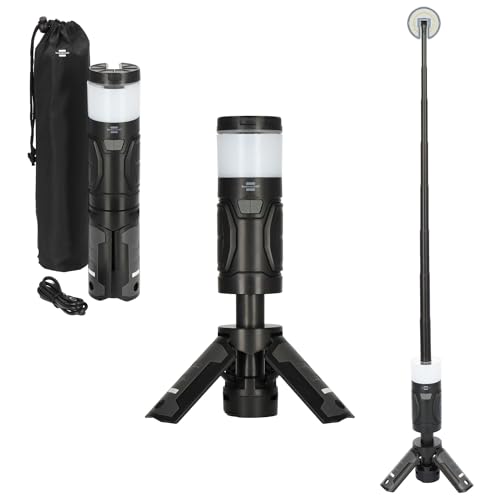 Brennenstuhl Akku LED Outdoor Lampe UL 400 AT (Campinglampe 400lm, IP44, bis zu 24h Leuchtdauer, dimmbar, Farbtemperatur einstellbar, Rotlicht, ausziehbar bis 1,03m, Powerbank, inkl. USB C Ladekabel)