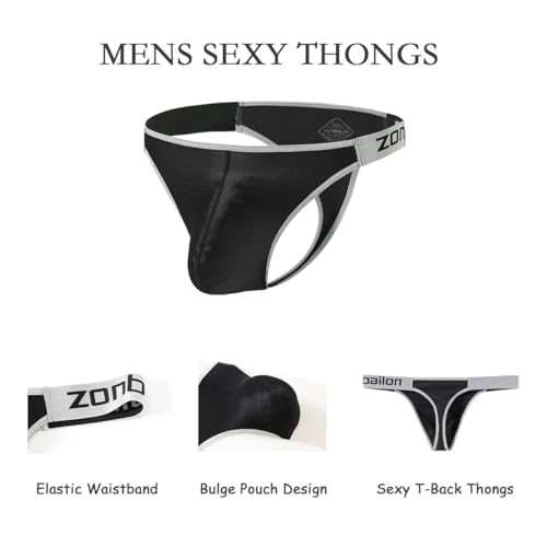 Men's Thong G String T-Back Low Rise Bulge Pouch Underwear3