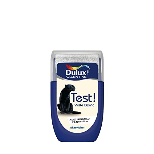 Dulux Valentine Peinture Testeur Crème de Couleur - Murs et Boiseries - Mat - Couleur Voile Blanc 30 ml