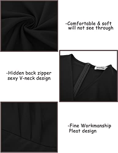 Aline Midi Dress With Pockets For Women Elegant Short Sleeve Ruffle Black Semi Formal Teen Dress For Special Occasions Knee Length Xx-Large #TOP5