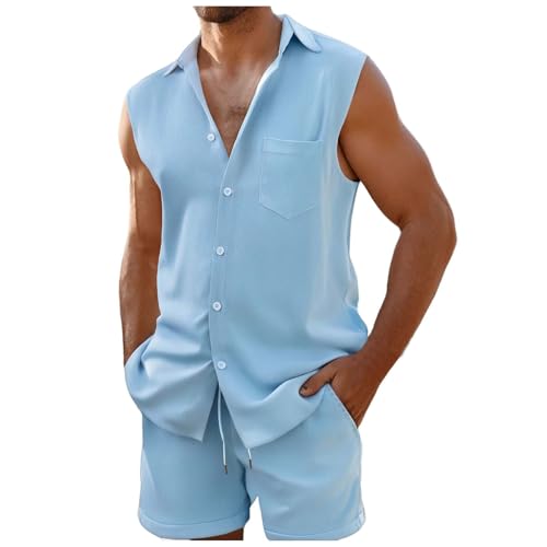Chaleco de polo y pantalón corto en punto fino de alta calidad para hombre
