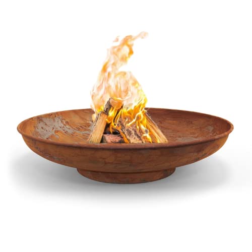 HEAT Outdoor Living Brasero Ø90 Acier Noir - Brasero Exterieur pour Jardin - Brasero Barbecue & Plancha - Brasero Exterieur Barbecue en acier de haute qualité pour soirées de détente - 90 x 90 x 20 cm