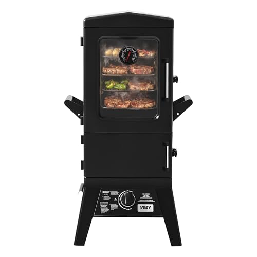 Large Vertical Propane Smoker with Cover & 4 Cooking Grates, Large Cooking Space, Heavy Duty & Weather-Resistant for Outdoor,Smoke Ribs,Brisket,Chicken