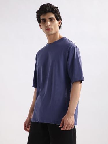 Image of Nobero 100% Cotton Oversized T Shirts for Men Stylish | Oversized Fit | Solid T Shirts for Men 180 GSM Combed Cotton | Round Neck Half Sleeve