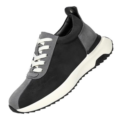 TUMAHE Zapatos Que Aumentan La Estatura para Hombres Y Mujeres, Incremento De Altura De 4 Cm, Zapatillas con Cordones, Antideslizantes E Invisibles,Negro,43 EU
