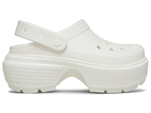Image of Crocs Stomp Clog Unisex Slip-on Shoes - Ideal for Pools and Streets - EVA Outsole, Footbed, and Lining Chalk Men's 11, Women's 13 Medium