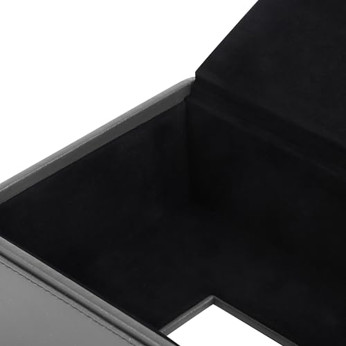 Image of V-CUBE DESIGNS Premium Vegan Leather Tissue Box Holder | Paper Napkin Holder | Sturdy Tissue Case /Cover /Dispenser /Organizer for Home /Bathroom /Office /Table /Desk /Car | Grey