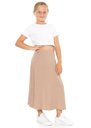 Image of STRETCH IS COMFORT Girls Skirts Flowy A Line Knee Length and Ankle Length | Elastic Waist, Kids School Skirt, Girls Maxi Skirt, Black Skirt For Girls, Faldas Para Ninas, Girls Long Skirt, Long skirts