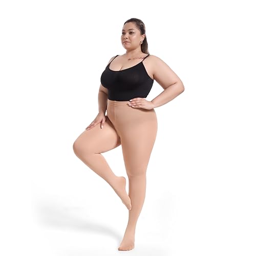 Image of Frola Plus Size Fleece Lined Tights Women Winter Warm Thermal Tights, 11+ Colors High Waisted Opaque Pantyhose